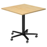 Sistema tavolo da conferenza BISTRO 88Q D con piano in legno d'acero e base a stella nera su ruote di hjh OFFICE PRO
