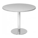 Tavolo da conferenza Sistema rotondo BISTRO F100R C con piano grigio e base cromata di hjh OFFICE PRO