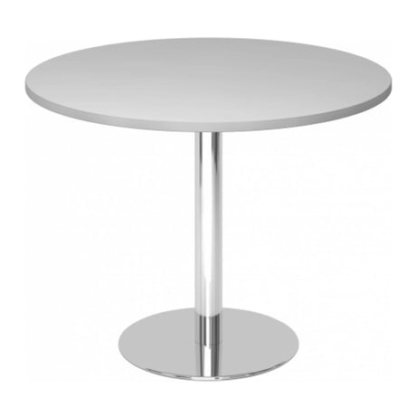 Tavolo da conferenza Sistema rotondo BISTRO F100R C con piano grigio e base cromata di hjh OFFICE PRO