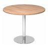 Tavolo da conferenza rotondo Sistema BISTRO F100R C con piano in legno di noce e base cromata di hjh OFFICE PRO