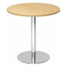 Tavolo da conferenza rotondo BISTRO F80R C con superficie in acero chiaro e base cromata di hjh OFFICE PRO