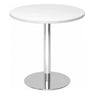 Tavolo da conferenza rotondo BISTRO F80R C con piano bianco e base cromata di hjh OFFICE PRO