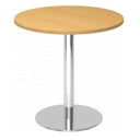 Tavolo da conferenza rotondo BISTRO F80R C con piano in faggio e base cromata di hjh OFFICE PRO