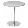 Tavolo da conferenza Sistema BISTRO F80R C rotondo in grigio con un piede centrale cromato di hjh OFFICE PRO