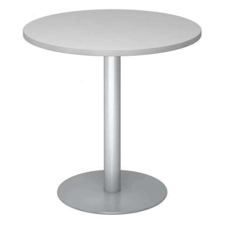 Tavolo da conferenza Sistema rotondo BISTRO F80R S in grigio argento con base centrale di hjh OFFICE PRO