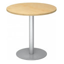 Tavolo da conferenza Sistema rotondo BISTRO F80R S con piano in legno d'acero e base argentata di hjh OFFICE PRO