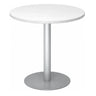 Tavolo da conferenza Sistema rotondo BISTRO F80R S con piano bianco e base argentata di hjh OFFICE PRO