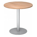 Tavolo da conferenza Sistema rotondo BISTRO F80R S con piano marrone noce e base argento di hjh OFFICE PRO