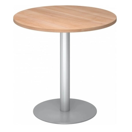 Tavolo da conferenza Sistema rotondo BISTRO F80R S con piano marrone noce e base argento di hjh OFFICE PRO