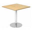 Sistema tavolo da conferenza BISTRO F88Q C con piano quadrato in legno d'acero e base rotonda cromata di hjh OFFICE PRO