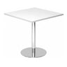 Tavolo da conferenza Sistema BISTRO F88Q C quadrato con piano bianco e base cromata di hjh OFFICE PRO