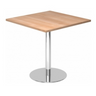 Sistema tavolo da conferenza BISTRO F88Q C con piano quadrato in legno di noce e base rotonda in cromo di hjh OFFICE PRO