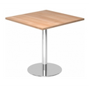 Sistema tavolo da conferenza BISTRO F88Q C con piano quadrato in legno di noce e base rotonda in cromo di hjh OFFICE PRO