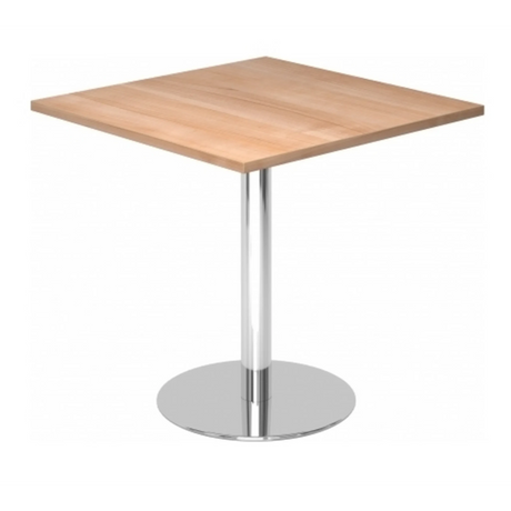 Sistema tavolo da conferenza BISTRO F88Q C con piano quadrato in legno di noce e base rotonda in cromo di hjh OFFICE PRO
