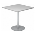 Tavolo da conferenza Sistema BISTRO F88Q S grigio argento con piano quadrato e base rotonda di hjh OFFICE PRO