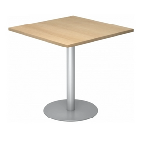 Sistema tavolo da conferenza BISTRO F88Q S con piano quadrato in rovere e base argentata di hjh OFFICE PRO
