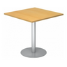Tavolo da conferenza BISTRO F88Q S con piano quadrato in faggio e base argentata di hjh OFFICE PRO