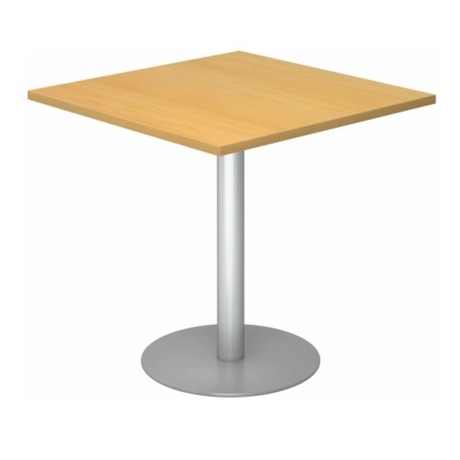 Tavolo da conferenza BISTRO F88Q S con piano quadrato in faggio e base argentata di hjh OFFICE PRO