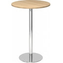 Tavolo da conferenza rotondo BISTRO H80R C con piano in rovere e base cromata di hjh OFFICE PRO