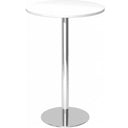 Sistema tavolo da conferenza BISTRO H80R C con piano rotondo bianco e base cromata di hjh OFFICE PRO