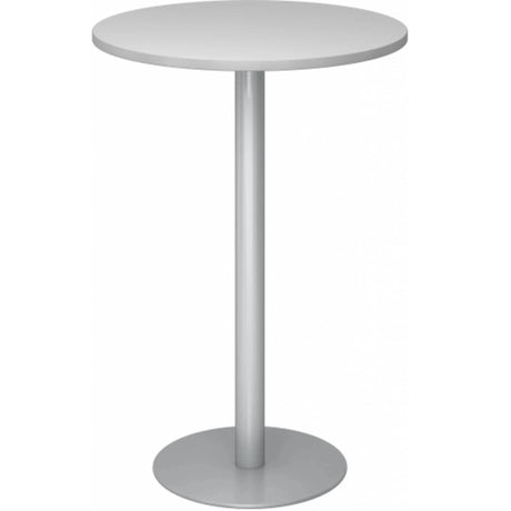 Tavolo da conferenza sistema BISTRO H80R S rotondo in grigio argento con base centrale di hjh OFFICE PRO