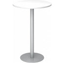 Tavolo da conferenza Sistema rotondo BISTRO H80R S con piano bianco e base argento di hjh OFFICE PRO