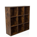 Scaffale BJORKE in look rovere affumicato con nove scomparti quadrati aperti di hjh LIVING