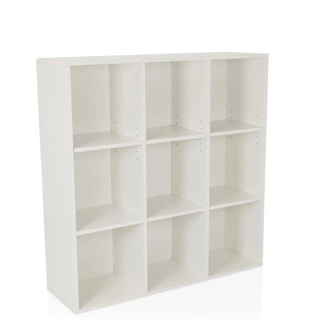 Scaffale bianco BJORKE con nove scomparti quadrati aperti di hjh LIVING