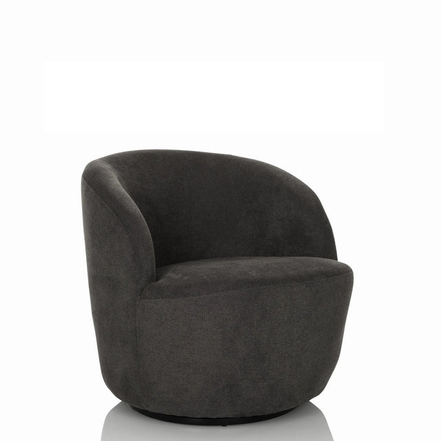 Poltrona Lounge BRAMWICH grigia dalla forma arrotondata e rivestimento in tessuto di hjh LIVING