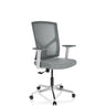 Sedia Home Office BRETON BASE W grigia con schienale in rete e base argentata di hjh OFFICE