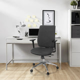 Sedia da ufficio professionale INTEGRIO I grigio scuro con braccioli e cinque rotelle di hjh OFFICE