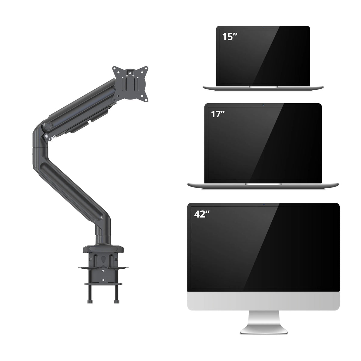 Supporto per monitor VM-MG1S in nero per dimensioni dello schermo da 15 a 42 pollici di hjh OFFICE