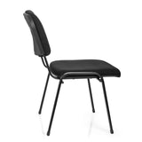 Sedia a quattro gambe nera XT 600 XL con imbottitura su seduta e schienale di hjh OFFICE – vista a 360° (profilo laterale 100°)