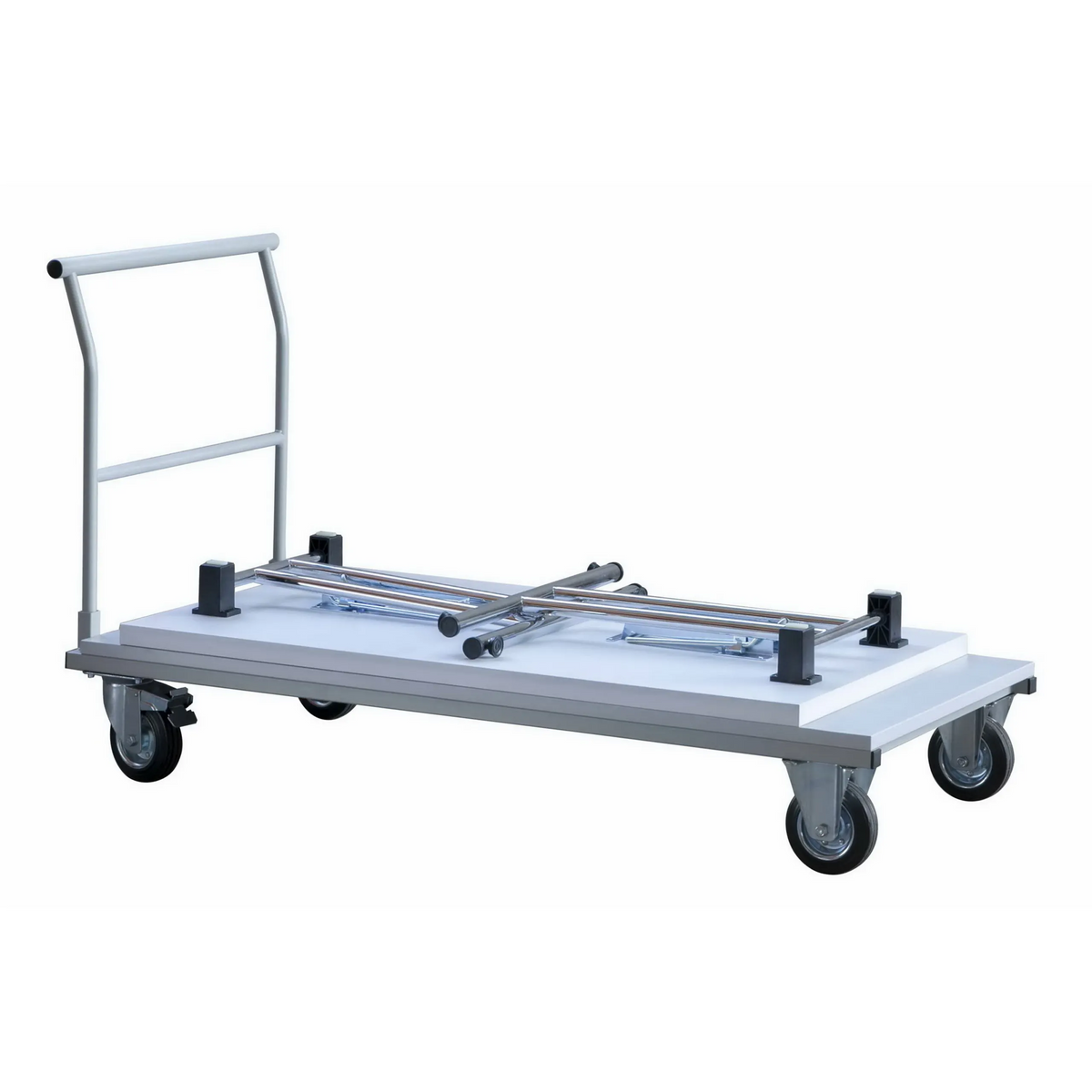 Accessori KALOS W16 argentati come carrello da trasporto mobile con maniglia e quattro ruote di hjh OFFICE PRO