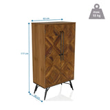 Disegno tecnico della Cassettiera SANTJAGO WOOD HIGH di 117 × 63 cm e portata massima di 55 kg di hjh LIVING
