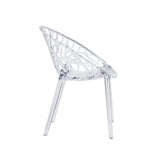 Sedia a quattro gambe trasparente Artifo T con scocca della seduta traforata e quattro gambe di hjh LIVING