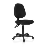 Sedia Home Office CITY 25 nera con schienale in rete e base a cinque ruote di hjh OFFICE – vista a 360° (vista frontale a tre quarti 40°)