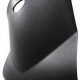 Schienale in plastica nera con apertura per impugnatura della Sedia a quattro gambe T36 V di hjh OFFICE