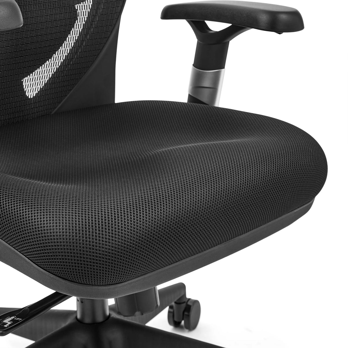 Seduta intrecciata nera della sedia da ufficio high-end VENUS BASE di hjh OFFICE