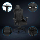Sedia da gaming GAMEBREAKER SX 04 in nero con braccioli regolabili e rivestimento trapuntato di hjh OFFICE
