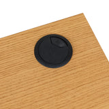 Passacavo nero nel piano in legno di rovere della Scrivania BERGA di hjh LIVING