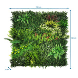 Maßzeichnung der Pflanzenmatte LEAFLUXE 3D mit 100 × 100 × 7 cm von hjh LIVING