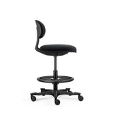 Sedia da lavoro WORK MF2 nera con poggiapiedi e base a stella con ruote di hjh OFFICE
