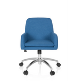 Sedia Home Office SHAKE 400 blu con braccioli e base a cinque ruote di hjh OFFICE – vista a 360° (vista frontale 0°)