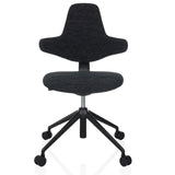 Sedia da ufficio professionale PALIANO nera con imbottitura e base a cinque ruote di hjh OFFICE – vista a 360° (vista frontale 0°)