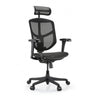 Sedia da ufficio Enjoy Eco MB nera con rivestimento in rete, poggiatesta e braccioli regolabili di hjh OFFICE