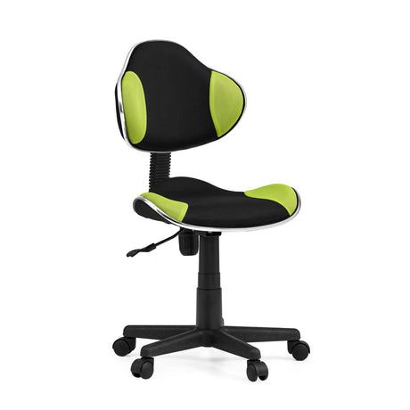 Sedia girevole per bambini KIDDY GTI-2 in nero-verde con rivestimento in rete e ruote di hjh OFFICE
