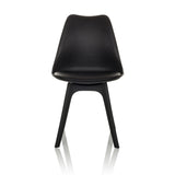 Sedia a conchiglia SCANDI P nera con quattro gambe di hjh OFFICE – vista a 360° (vista frontale 0°)