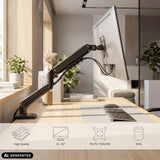 Supporto per monitor Ergomount GF1 nero per schermi fino a 32 pollici e 9 kg di hjh OFFICE (immagine generata dall’IA)