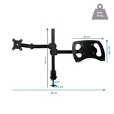 Disegno tecnico del Supporto per monitor VM-MH2 con una larghezza totale di 88 cm di hjh OFFICE